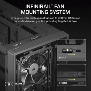 Boîtier PC tour moyenne <span class=keywords><strong>CORSAIR</strong></span> 4000D RS Frame modulaire à haut débit d'air, 3 ventilateurs <span class=keywords><strong>CORSAIR</strong></span> RS, système de montage de ventilateur InfiniRail compatible - Product Image 6