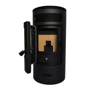 HeYing, limpieza automática cilíndrica de vidrio, chimenea de esquina de 12kw, estufa de <span class=keywords><strong>pellets</strong></span> de interior independiente - Product Image 2