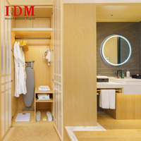 Ensemble de meubles de chambre à coucher modernes et luxueux pour hôtel et appartement, en bois de chêne écologique et personnalisable, vente chaude IDM Factory