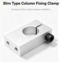 Support de fixation fendu en alliage d'aluminium en forme de T pour arbre de guidage sans gorge, usiné CNC, anodisé