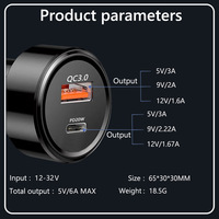 Nouveaux produits Chargeur de voiture USB C-Type C double 2 ports 38W PD 20W Adaptateur de charge rapide QC3.0 18W Super rapide