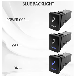 מתג הפעלה 12V כחול עם תאורת LED, חלון קריסטל, מתג לחצן 12V עבור טויוטה קאמרי פריוס קורולה - Product Image 2