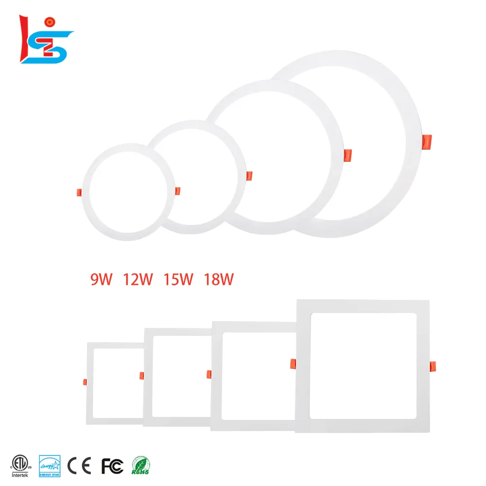 ETL 9w 12w 15w 18w 4 นิ้ว 6 นิ้วรอบหม้อไฟ LED ติดตั้งเพดาน Slim แบบบูรณาการแผง