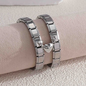 Italian Module Magnetic Pendant <b>Bracelet</b> Set New Cross-Border Stainless Steel Removable Assembly Fashionable Couple Charm - Product Image 2