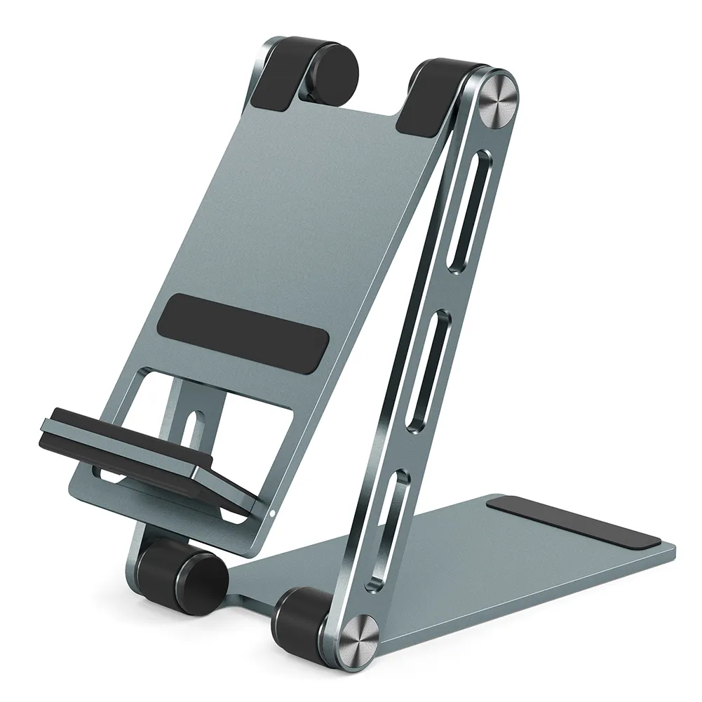 Support de tablette de téléphone portable en alliage d'aluminium support métallique pliant rotatif adapté aux tablettes de bureau et aux téléphones mobiles