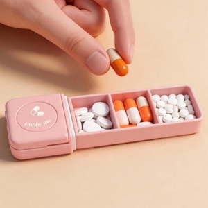 Support OEM Mini Medicine <b>Tablet</b> Pill Storage Box 3 Compartments Travel Pill Organizer Small PP Pill Case <b>Container</b> - Product Image 4