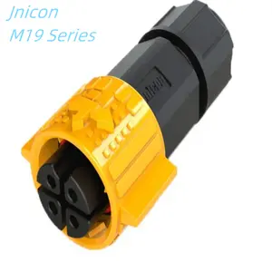 M19 2 3 4 Pin Push Locking Waterproof Connector IP67 Circular LED Power Cable Plug Socket Connector