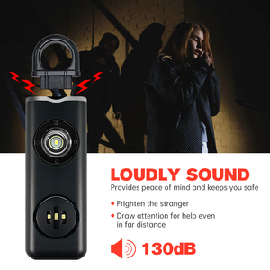 Không dây sạc 130dB loudest safesound tự vệ báo động Keychain chống trộm Túi cá nhân quốc phòng báo động - Product Image 5