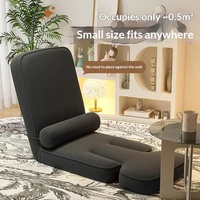 Fauteuil-lit pliant moderne en tissu durable de petite taille pour dortoir, fenêtre en baie, avec dossier simple et fonction canapé de balcon