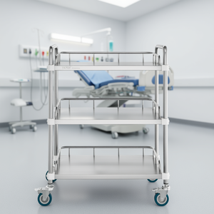 Carrito Rodante de Acero Inoxidable Vevor de 3 Estantes con Ruedas Giratorias de 26.38x15.55x34.13 Pulgadas para Uso en Clínicas Dentales y Hospitales - Product Image 2