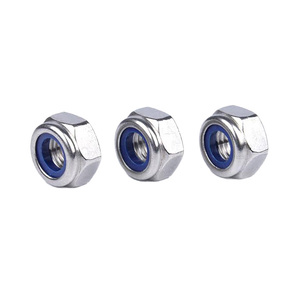 Écrou de blocage hexagonal autobloquant Tengri DIN 985, en acier inoxydable 316, passivé, filetage <span class=keywords><strong>M10</strong></span>, avec insert en nylon bleu et blanc - Product Image 2