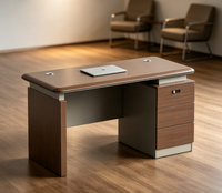 Bureau de travail modulaire en bois moderne 1,2m/1,4m/1,6m avec tiroir supérieur en PVC et surface de travail durable