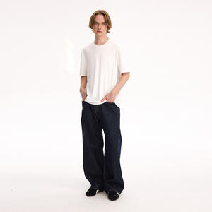 Jeans clásicos 2026M versión Unf 130Z, corte recto holgado, denim crudo azul oscuro, talla mediana, lavado casual, para hombre, otoño - Product Image 4