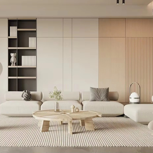 Set di Mobili per Soggiorno in Legno <span class=keywords><strong>Laccato</strong></span> <span class=keywords><strong>Bianco</strong></span> Stile Nordico Moderno Personalizzato Convertibile per Casa e Hotel - Product Image 1