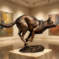 Statue de loup hurlant en bronze sur mesure - Moulage à la cire perdue sur mesure avec patine antique appliquée à la main, sculpture en bronze