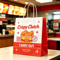 Sacs et boîtes en papier personnalisés avec logo pour emballages alimentaires à emporter, résistants à la graisse, pour hamburgers, frites et poulet frit