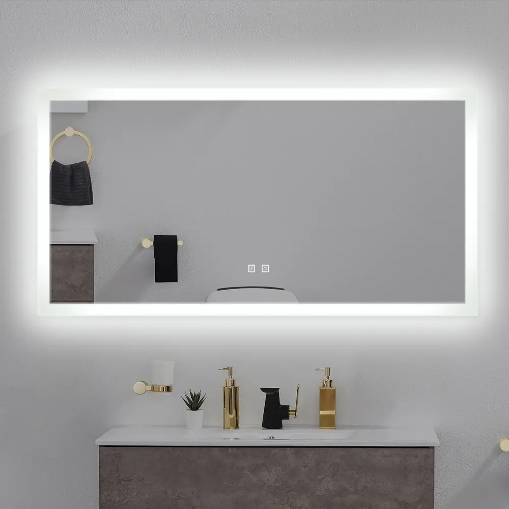 Fullkenlight – miroir mural à led pour salle de bain d'hôtel avec écran tactile