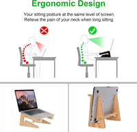 Support d'ordinateur portable de trois tailles pour le support compatible en bambou de bureau d'ordinateur avec le stockage de carnet de notes de Riser de moniteur de support de téléphone pour le bureau