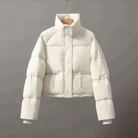 Automne et hiver col montant court femmes pain vêtements à la mode décontracté chaud veste vêtements