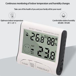 ODM Wired Indoor/Outdoor Estação Meteorológica Termômetro Higrômetro Display LCD Temperatura Umidade <span class=keywords><strong>Tester</strong></span> Gravador de Temperatura - Product Image 5