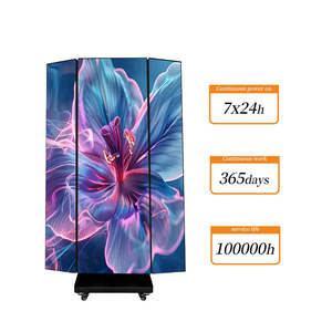3 Panel <b>Fold</b> LED Poster Display Portable Wheeled Design LED Advertising <b>Screen</b> for Roadshow Exhibition - Product Image 5