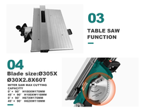 Scie à onglet combinée Power Action CS2400M 2400W, lame de 305 mm (12 pouces), 4000 tr/min, pour la coupe du bois et de l'aluminium, 220-240V