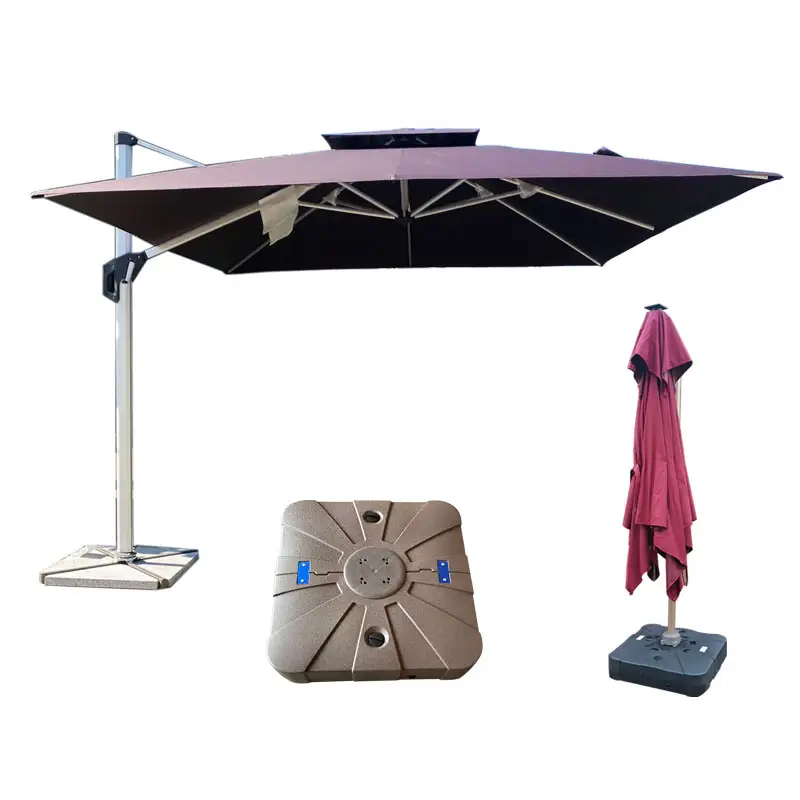 Tuoye Leisure Ways Parasol Solar Led Umbrella Iron Fringe Umbrellas Support Customization Garden Courtyard