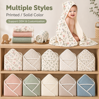 Toalla con Capucha para Bebé de Seis Capas de Muselina, Bata de Baño con Dibujos Animados, Manta Suave para Recién Nacidos