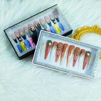 Boîte cadeau magnétique de luxe personnalisée pour faux ongles, boîte vide fantaisie pour ongles artificiels à presser avec diamants