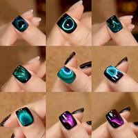 Stylo aimanté pour ongles en bois 3 en 1, outil de manucure magnétique 3D multifonctionnel pour le nail art