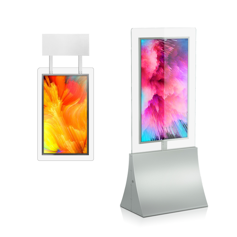 New Arrival 700 nits Hanging Double Side Digital Signage Displays Transparent LCD Advertising Player Kiosk Monitor