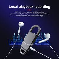 Mini enregistreur vocal porte-clés, alimenté par batterie au lithium, format audio MP3 et WAV, appareil d'enregistrement