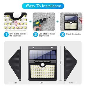 <span class=keywords><strong>2</strong></span>-pack bewegingsmelder zonne-energie beveiligingslampen 97 LED's zonne-wandlampen draadloos IP65 waterdicht zonne-aangedreven lamp met 3 standen - Product Image 6