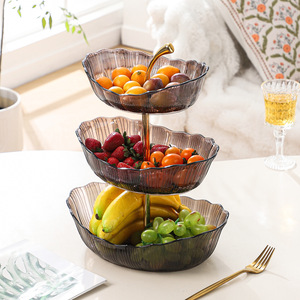Plateau à fruits en acrylique à plusieurs niveaux pour le salon, service de thé de l'après-midi, présentation de bonbons et de collations, plateau de service de luxe - Product Image 2
