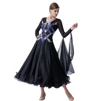 B-18498 Robe de Danse À Manches Longues Moderne Valse Tango Danse Robe de danse standard Salle De Bal Robe de Costume À Vendre