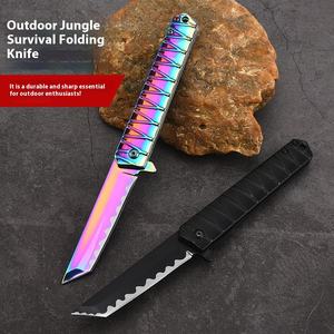 OEM & ODM سكين قابل للطي محمول مخصص من الفولاذ المقاوم للصدأ للمشي لمسافات طويلة التكتيكي والبقاء على قيد الحياة في الهواء الطلق الدفاع عن النفس بالجملة للتخييم - Product Image 3
