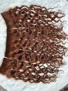 Extensions di Capelli Umani Vergini Ricci Marroni <span class=keywords><strong>4</strong></span>/27 con Highlights per Intrecciare, Vendita all'Ingrosso - Product Image 4