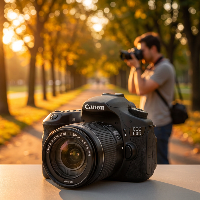 Used Canons 60D with 18-55lens Dslr Camera,Wi-Fi Photo Transfer,1080p HD Video,18MP Digital Camera, Includes 18-55mm Lens