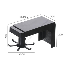 Crochet télescopique rotatif E1700 en gros – Outil de rangement simple pour cuisine, support mural en plastique pour cuillères - Product Image 2