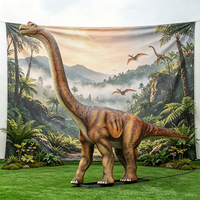 Dinosaure animatronique Brachiosaurus fait main, étanche, à long cou, de 15 m, pour parc à thème et aire de jeux extérieure