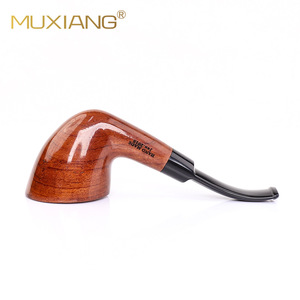 Muxiang Wooden Smoking Pipe Bent Type 9mm Filter Solid Wood Tobacco Pipe For Men Gift - Product Image 2