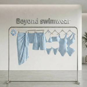 <span class=keywords><strong>Ensemble</strong></span> <span class=keywords><strong>de</strong></span> maillots <span class=keywords><strong>de</strong></span> <span class=keywords><strong>bain</strong></span> bikini 2 pièces à coupe haute avec bretelles réglables en tissu recyclé, design personnalisé, marque privée, motif gingham - Product Image 2