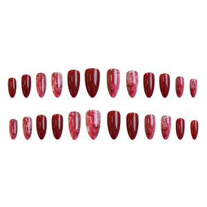 Ongles à presser « Date <span class=keywords><strong>Night</strong></span> Killer » brillants rouge bordeaux et rose tourbillonnant, l'ultime manucure séduisante et accrocheuse, fournitures pour ongles - Product Image 4