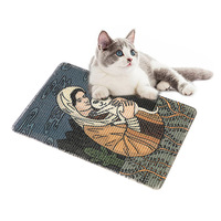 Tapis à gratter pour chat en sisal naturel, tapis à gratter en tissu, arbre à chat et griffoir bio