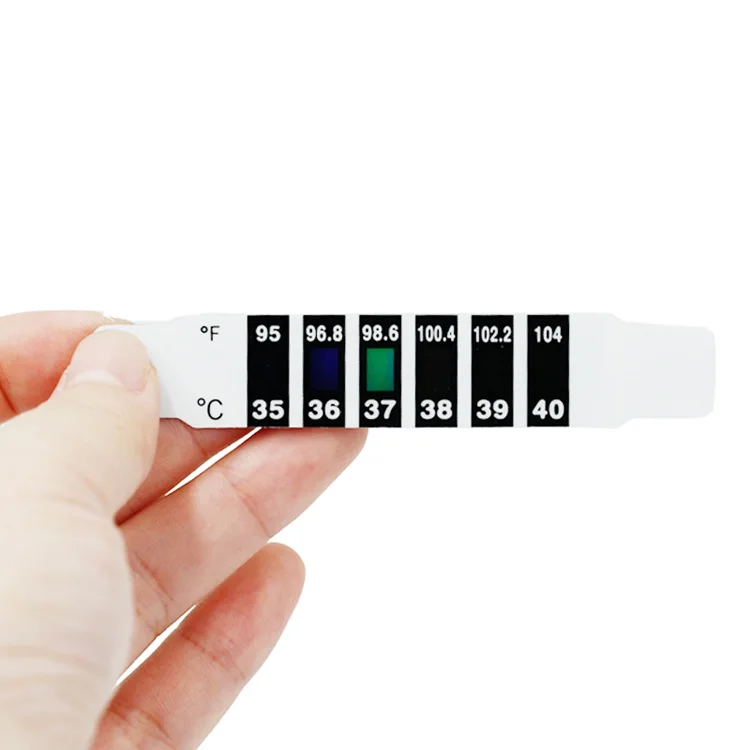 MM-TC009 Cloth Baby Child Forehead Temperature Measuring Fever Scan Pvc Color Change Thermometer Sticker