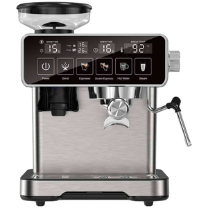 Cafetera Espresso de Acero Inoxidable de 20 Bares, Uso Doméstico y Comercial, Botones de Pantalla Táctil con Espumador de Leche, Hoteles - Product Image 1