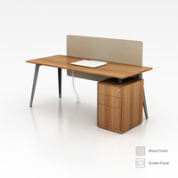 Bureau de direction avec armoire de rangement et panneau d'écran pour bureau d'entreprise