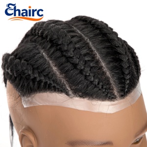 Sistema di trecce per capelli da <span class=keywords><strong>uomo</strong></span> senza colla, 100% capelli umani, facile applicazione senza colla per <span class=keywords><strong>uomo</strong></span> - Product Image 1