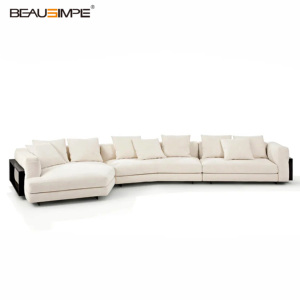 Nuevo Sofá <span class=keywords><strong>Savoy</strong></span>, Sofá Seccional Curvo Modular Versátil con Reposabrazos de Madera Negra, Sofá de Lujo Ligero para Decoración del Hogar - Product Image 6