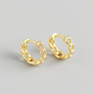 ROXI - Aros de Plata de Ley 925 con Diseño Clásico y Simple, con Patrón de Cadena, para Mujer - Product Image 6